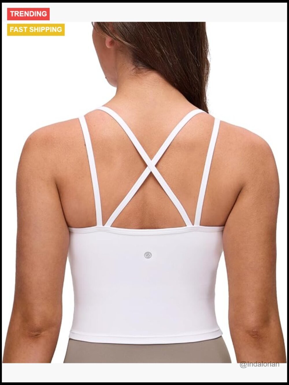 Butterluxe Cross Back Crop Tank Top Sports Bra Light Support Yoga Lounge